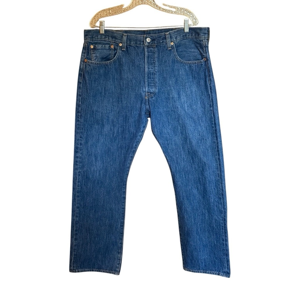 Levi Strauss & Co. 501 Button Fly Jeans Dark Wash Mens 38 X 30